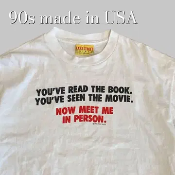 90s USA제 LAKE STREET 메시지 티셔츠 싱글 스티치