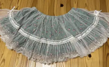LIZ LISA 꽃무늬 튤 미니 스커트 큐롯 그린 발레 코아