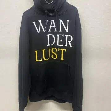 WANDER LUST 프린트 블랙 후드티