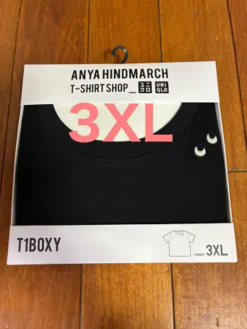 안야 힌드마치 유니클로 박스 티 블랙 3XL