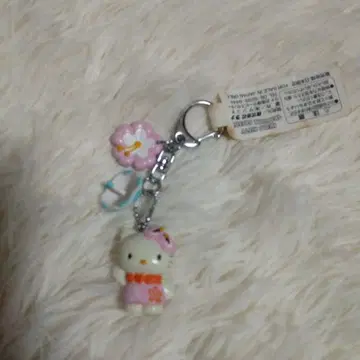 산리오 헬로키티 트로피컬 하와이안 하이비스커스 키링