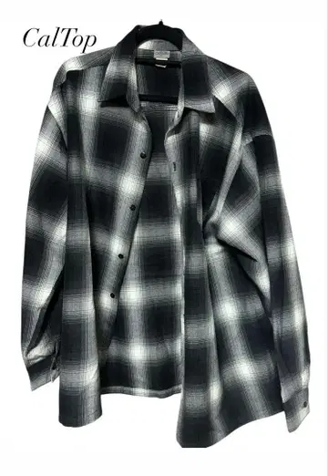 CalTop XL 플란넬 셔츠 블랙 화이트 체크