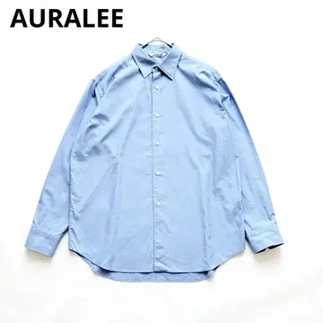 새상품급 오라리 WASHED FINX TWILL SHIRTS 블루