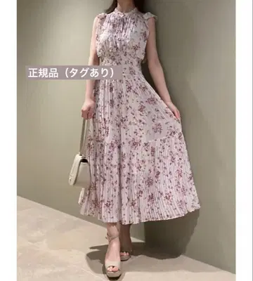 SNIDEL Sustainable 프릴 프린트 원피스 핑크