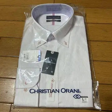 CHRISTIAN ORANI 화이트 스트라이프 셔츠 L