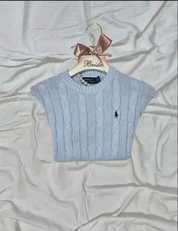 POLO Ralph Lauren 케이블 니트 반팔 S 사이즈 라이트 블루
