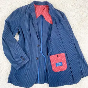 Navy 시어서커 테일러드 자켓 XL 네이비 스트라이프 봄/여름