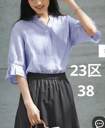 23구 [세탁 가능] LIBECO 린넨 디자인 슬리브 블라우스 38