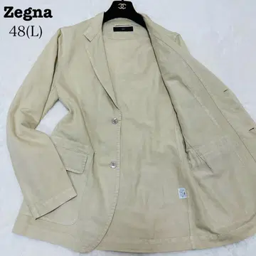 Zegna 제냐 베이지 테일러드 자켓 48(L) 린넨 코튼