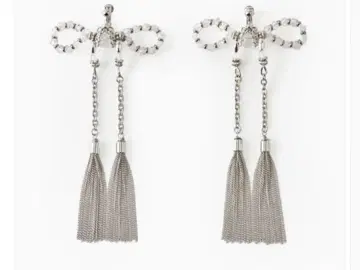 타나카 다이스케 crystal ribbon chain pierce