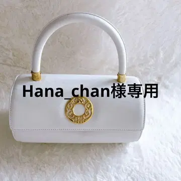 새상품급 하나에모리 포멀 가죽 핸드백 원통형 베니티백