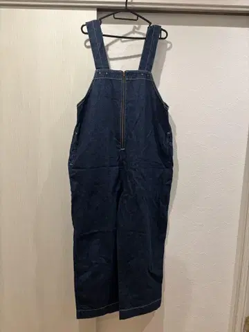 다크 데님 지퍼 오버롤