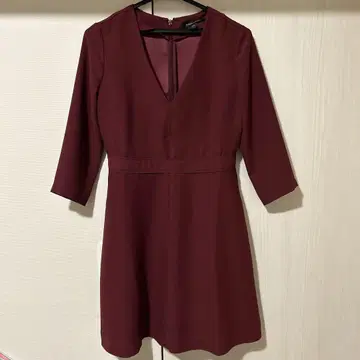 BANANA REPUBLIC 버건디 원피스 7부 소매