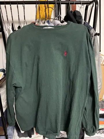 U.S. POLO ASSN. 그린 컬러 긴팔 티셔츠 F