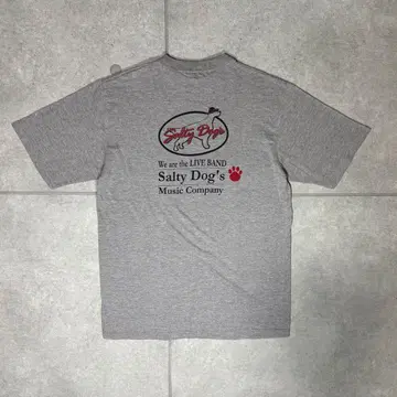 Salty Dog's 티셔츠 빈티지 양면 프린트 개 육질 밴딩