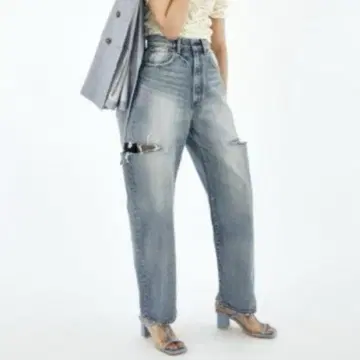 MOUSSY THIGH SLIT LOOSE STRAIGHT 데님 26