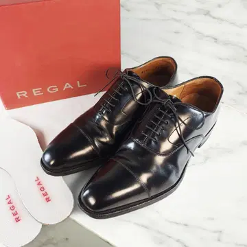 REGAL 리갈 스트레이트 팁 블랙 23.5cm 유리 가죽 가죽 신발