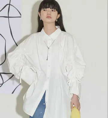 자용 오버 사이즈 드레이프 슬리브 셔츠