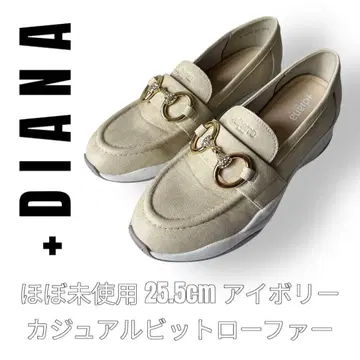 +DIANA 플러스 다이애나 25.5cm 아이보리 비트 로퍼