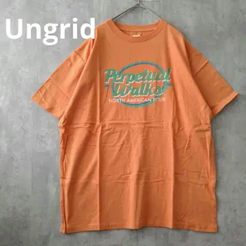 새상품 Ungrid 투어 로고 루즈 티 오렌지 티셔츠 반팔