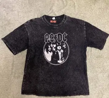 ACDC 빈티지풍 티셔츠 밴딩 티셔츠 다크 그레이