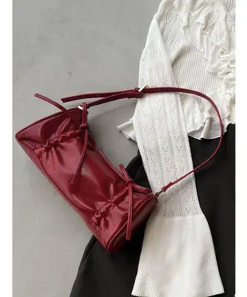 dazzlin 더블 개더 리본 백 레드
