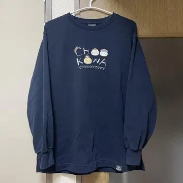 치이카와 (먼작귀) 캐릭터 자수 긴팔 맨투맨 트레이닝복 M 사이즈 네이비
