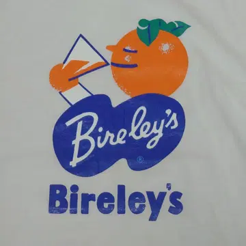 Bireley's 바야리스 래글런 티셔츠 화이트/오렌지 기업 상품