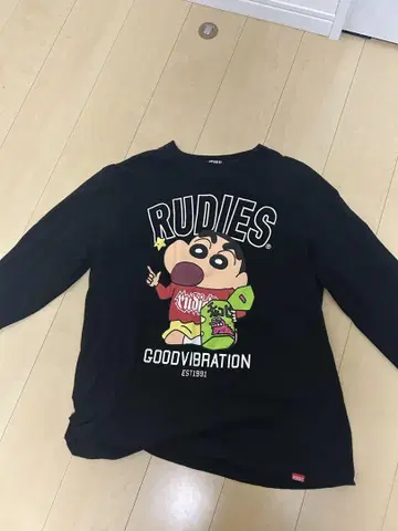 RUDIES 크레용 신짱 콜라보 이시하라 신야 롱 T