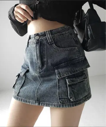 밈 셀렉트 데님 카고 스커트