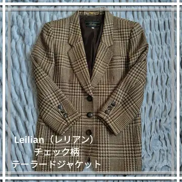 Leilian (레리안) 체크 무늬 테일러드 자켓