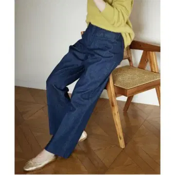 LE DENIM 웰트 포켓 와이드 길이 슬로브 이에나
