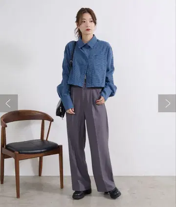 크롭 체크 셔츠