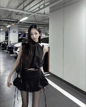 S 스트랩 벌룬 블라우스 스커트 S 사이즈