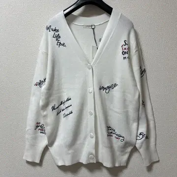 새상품 Loungedress 라운지 드레스 코튼 자수 니트 가디건