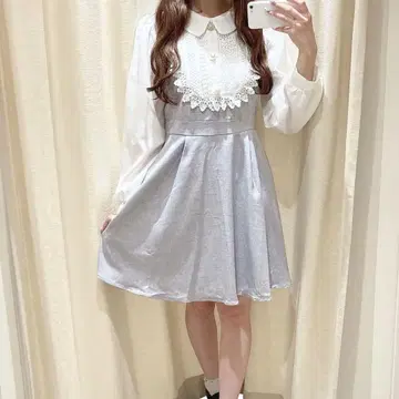 evelyn 옷깃 레이스 턱 원피스