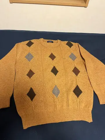 vintage Golden Bear 오렌지 다이아몬드 니트 L 사이즈