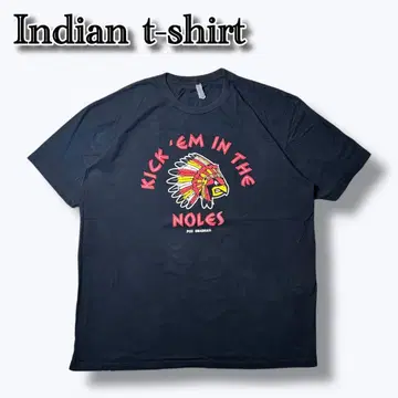 00's'unknown Indian t-shirt 박스 실루엣 양면 매