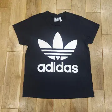 아디다스 adidas 빅 로고 티셔츠 블랙 반팔 S 트레포일