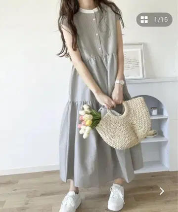 새상품 classicalelf 백 리본 티어드 원피스 M