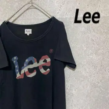 Lee Lee 프린트 티셔츠 남성용 M 구제 의류 블랙 반팔