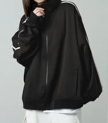더블 페이스 사이드 라인 오버 사이즈 트랙 자켓