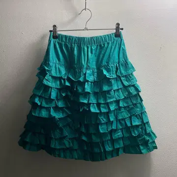 유럽 80s 90s 나일론 프릴 스커트 빈티지 티어드