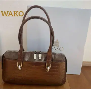 WAKO 긴자 와코 백 크로코 브라운 핸드백