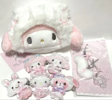 산리오 화이트 고양이 발레리나 마이멜로디 시크릿 헤어 클립 키티 피아노