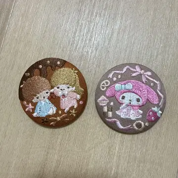 산리오 캐릭터즈 자수 캔뱃지 비스킷 3개