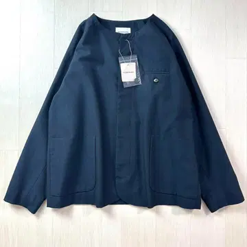 택 포함 미사용품 노카라 자켓 네이비 에스트루와 루즈