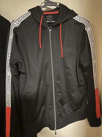 Armani Exchange 집업 후드티 S 블랙/레드