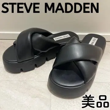 Steve Madden 통굽 크로스 벨트 샌들 블랙 사이즈 7 23.5