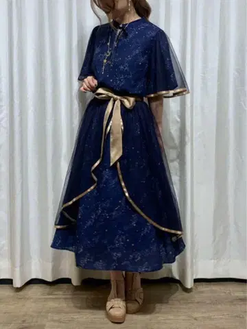 axesfemme 별자리 패턴 튤 프릴 스커트